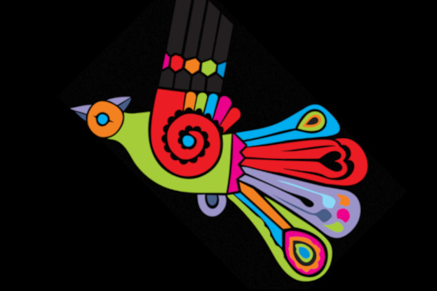 Authentic Living: Finding Fulfillment Beyond Society's Norms a drawing of a multi-colored bird