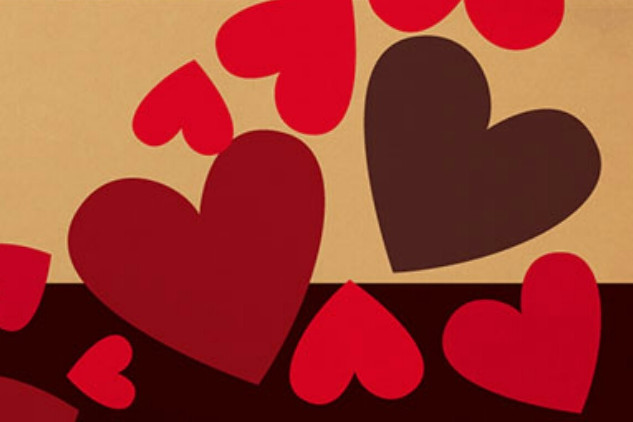 images of hearts trumbling from the sky